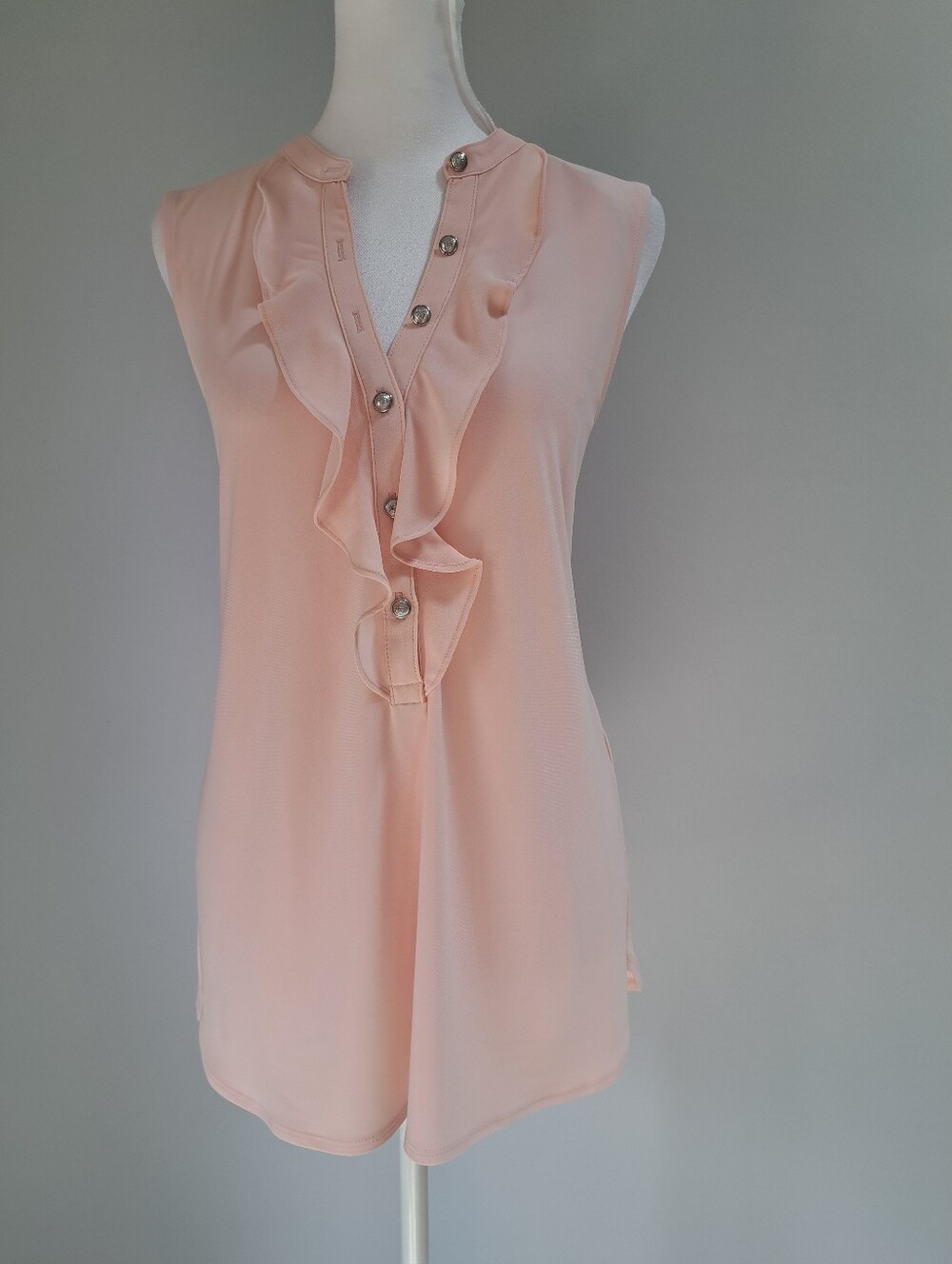 White House Black Market Light Pink Intimates Top Blouse Flounce Stretch